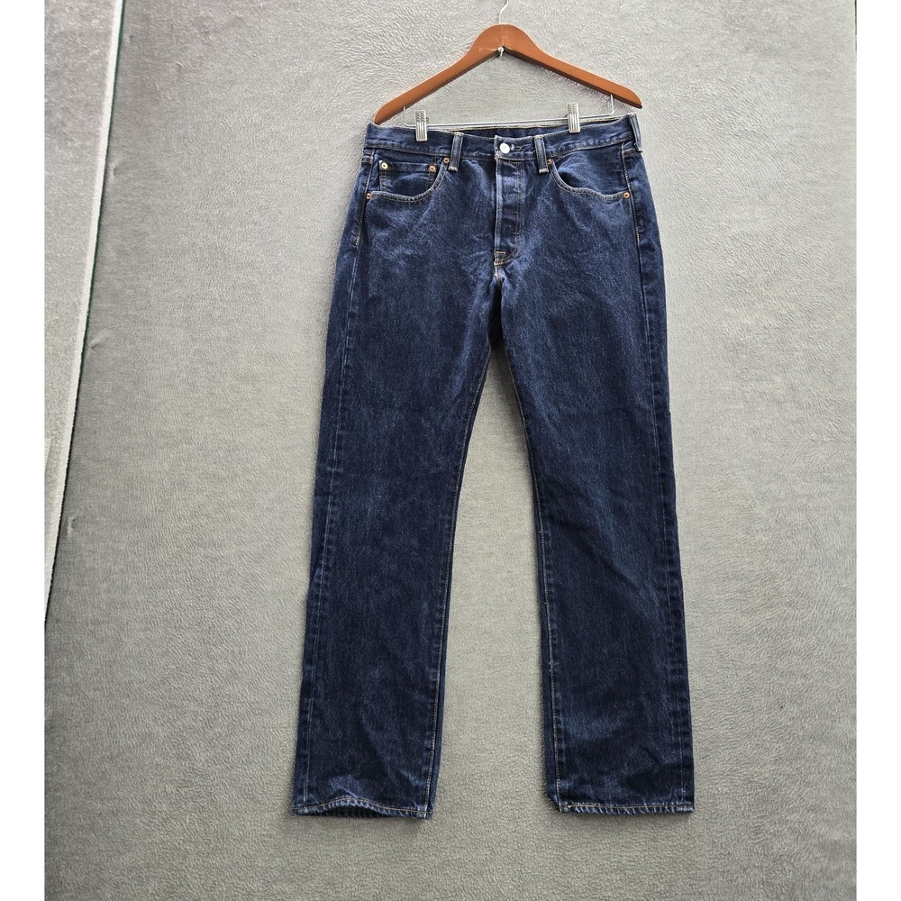 Levi's 501 Men Jeans 32X34 Blue Denim Straight Button Fly 31"‎ Inseam